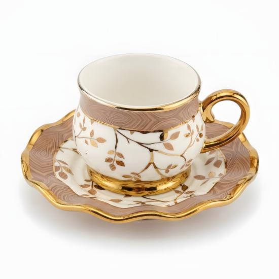 Coffee Cup and Saucer Set - 12 Pcs